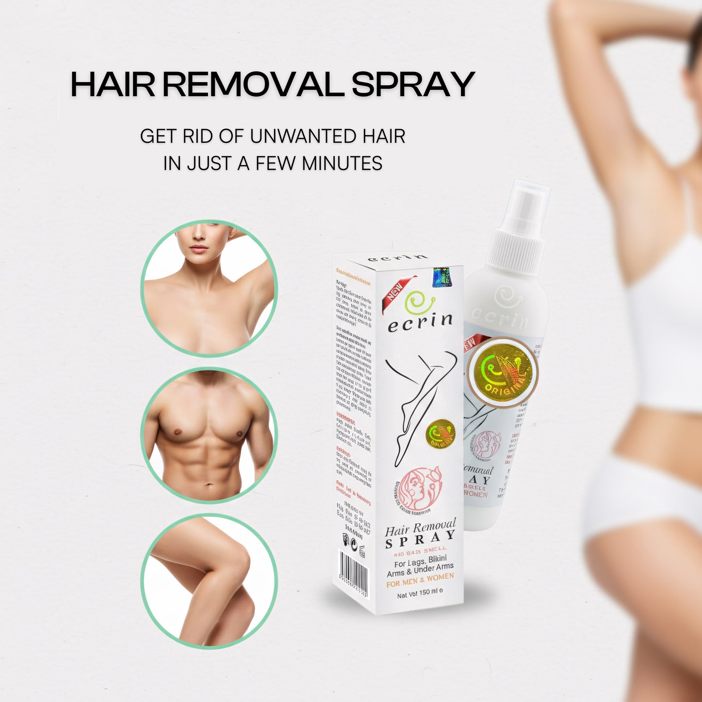 Ecrin Hair Removal Spray - Zero Fuzz Given